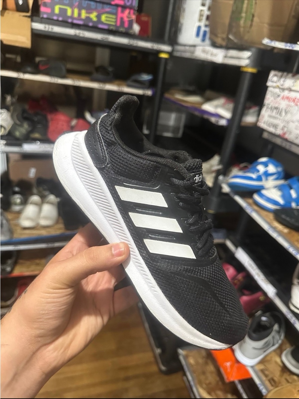 adidas Black and White Mesh Running Sneaker